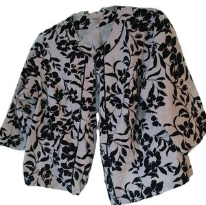 Dress Barn Black and White Floral Blazer